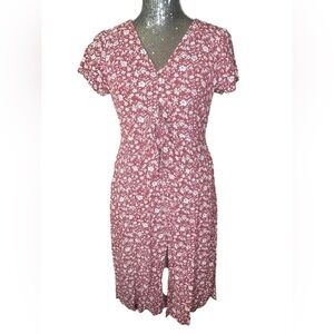 Vintage Y2K Abercrombie & Fitch ditzy floral button front tie dress Small